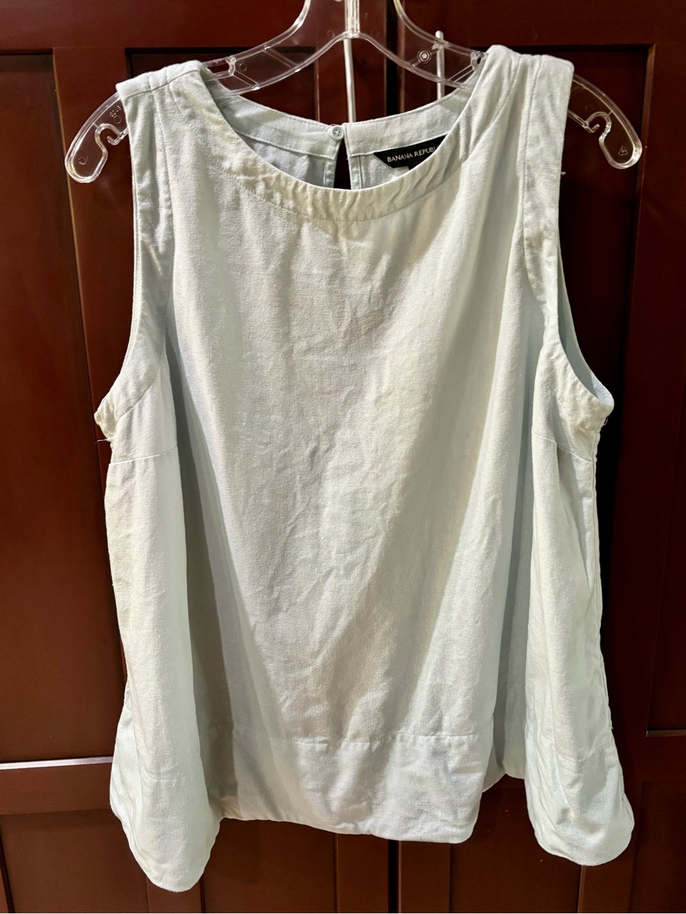 Banana Republic Mint Green Linen Blend A-Line Sleeveless Tank Top Size L